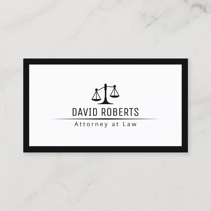 Attorney at Law Plain Border Lawyer Business Card | Zazzle