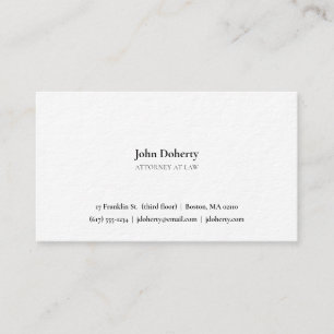Attorney at Law Plain Business Card