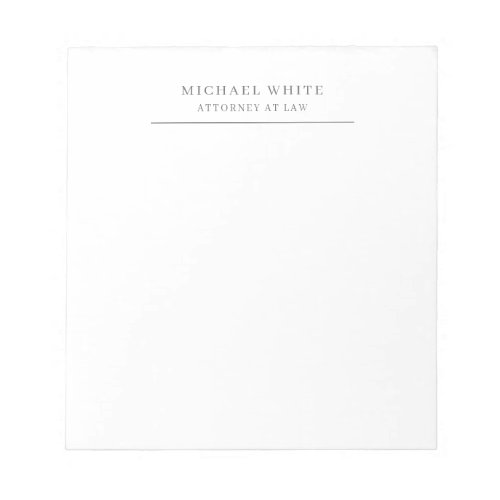 Attorney at Law Plain Minimalist Classical Pro Notepad