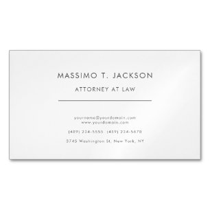 Attorney at Law Plain Minimalist Professional Business Card Magnet