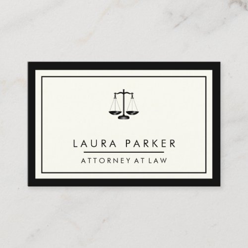 Attorney At Law Plain Simple Professional Elegant Business Card