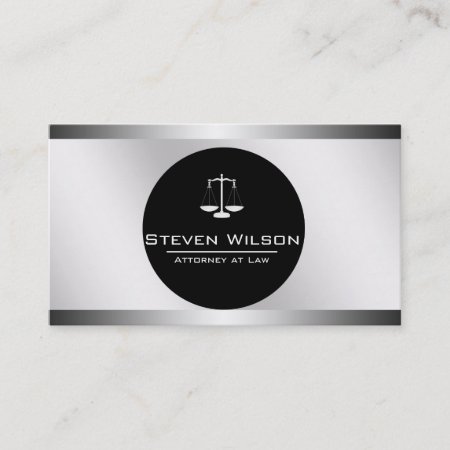 Attorney At Law Profession White Black Legal Scale Business Card