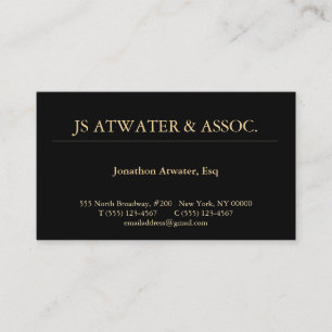 Attorney at Law Professional Black Classic Business Card