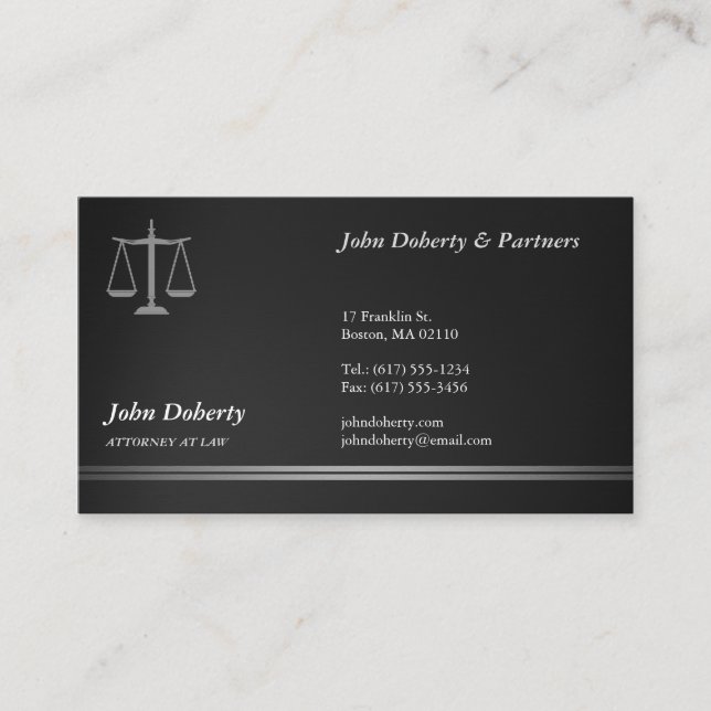 ATTORNEY AT LAW | Professional Business Card (Front)