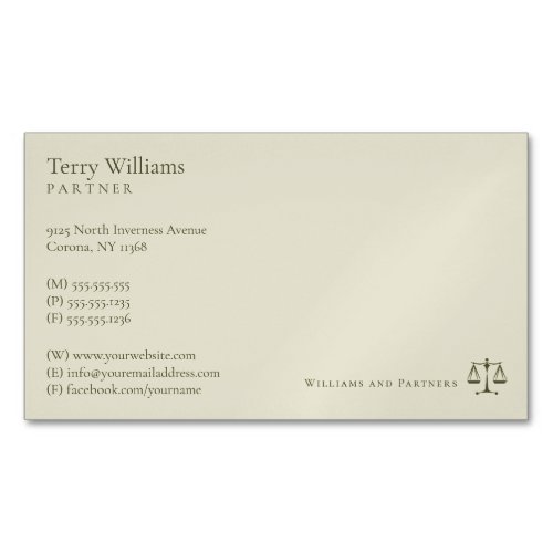 Attorney at Law  Professional Lawyer Business Card Magnet