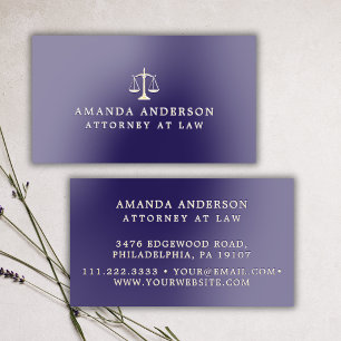 Attorney At Law Professional Simple Custom Minimal Foil Spot Gloss Business Cards