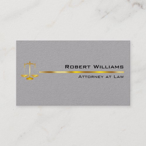 Attorney At Law Professional Simple Gold Legal Business Card