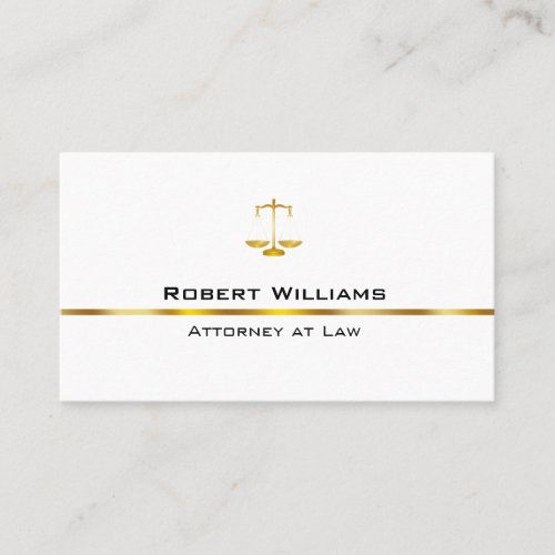 Attorney At Law Professional Simple Gold Legal Business Card