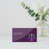 ATTORNEY AT LAW | Purple Business Card (Standing Front)