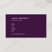 ATTORNEY AT LAW | Purple Business Card (Back)