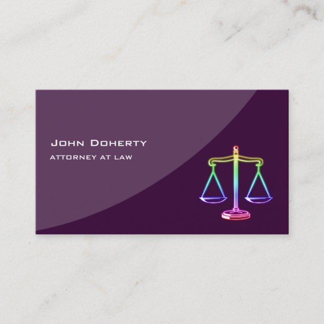 ATTORNEY AT LAW | Purple Business Card (Front)