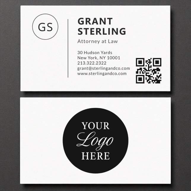 Attorney at Law QR Code Company Logo  Business Card (Creator Uploaded)