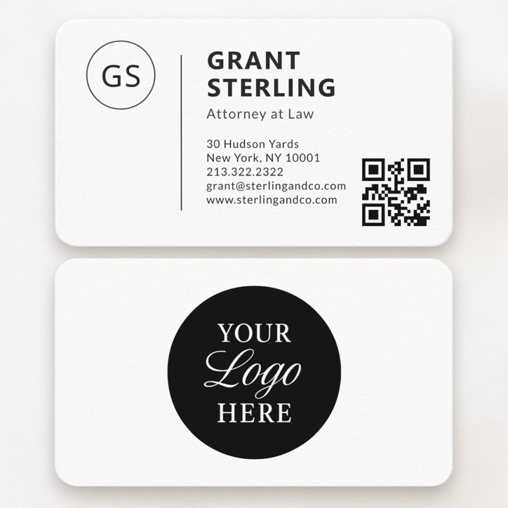 Attorney At Law QR Code Logo Professional Business Card