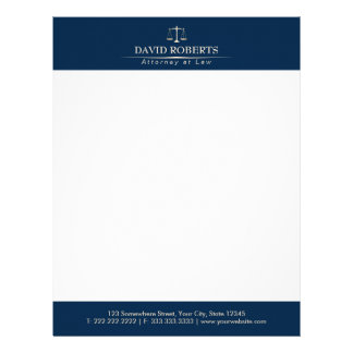 Attorney at Law Royal Blue Gold Scale Lawyer Letterhead