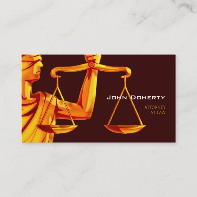 ATTORNEY AT LAW | Scales of Justice Business Card (Front)