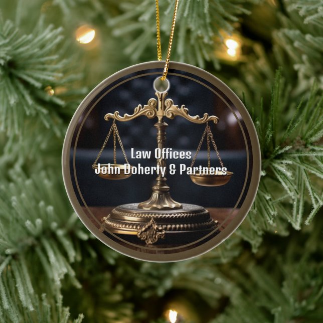 Attorney At Law | Scales of Justice Ceramic Ornament (Tree)