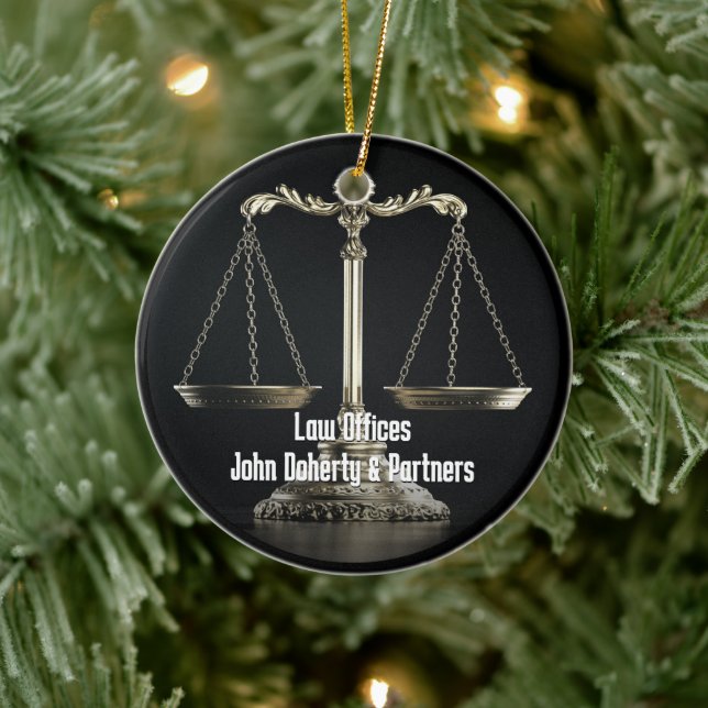 Attorney At Law | Scales of Justice Ceramic Ornament (Tree)