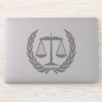 Attorney At Law Scales Of Justice Grey Sticker by JerryLambert at Zazzle