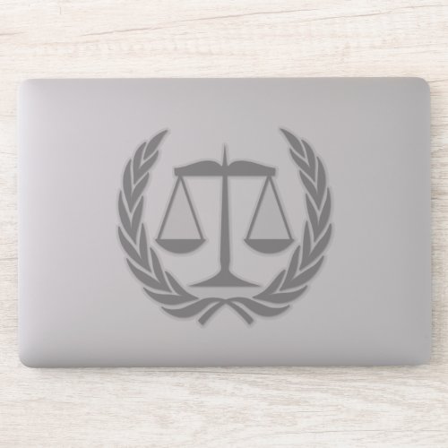 Attorney at Law Scales of Justice Grey Sticker