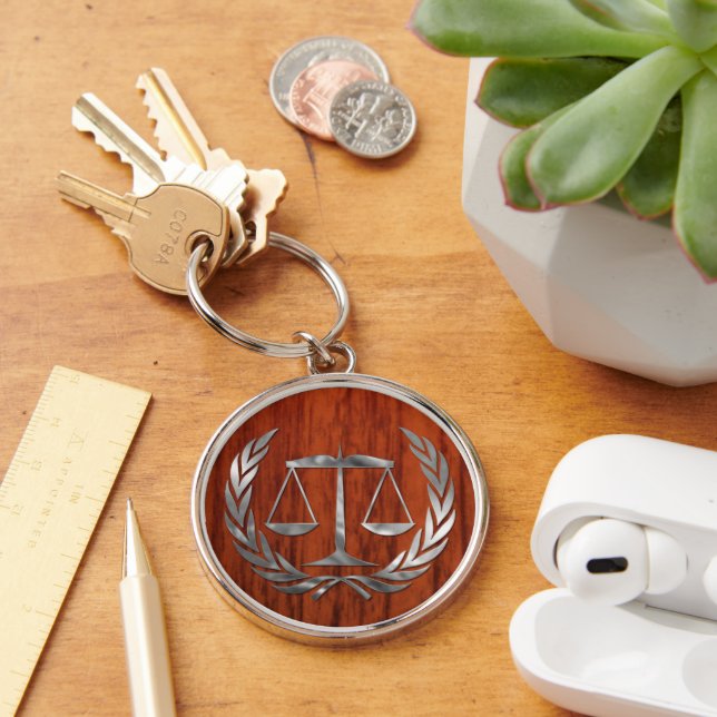 Attorney at Law Scales of Justice  Keychain (Desk)