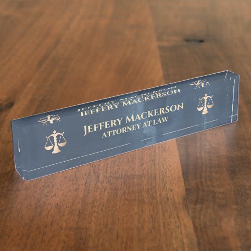 Attorney At Law Scales of Justice Lawyer Judge  Desk Name Plate