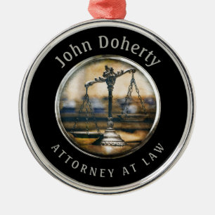 Attorney At Law   Scales of Justice Metal Ornament