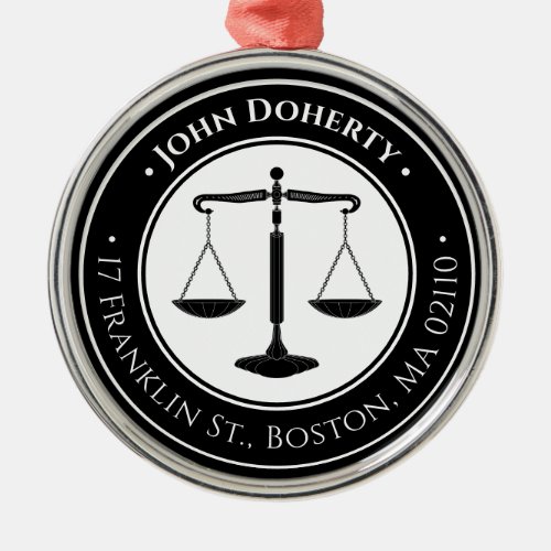 Attorney At Law  Scales of Justice Metal Ornament