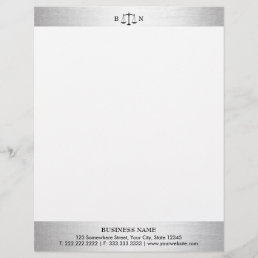 Attorney at Law Silver Border Law Scales Lawyer Letterhead