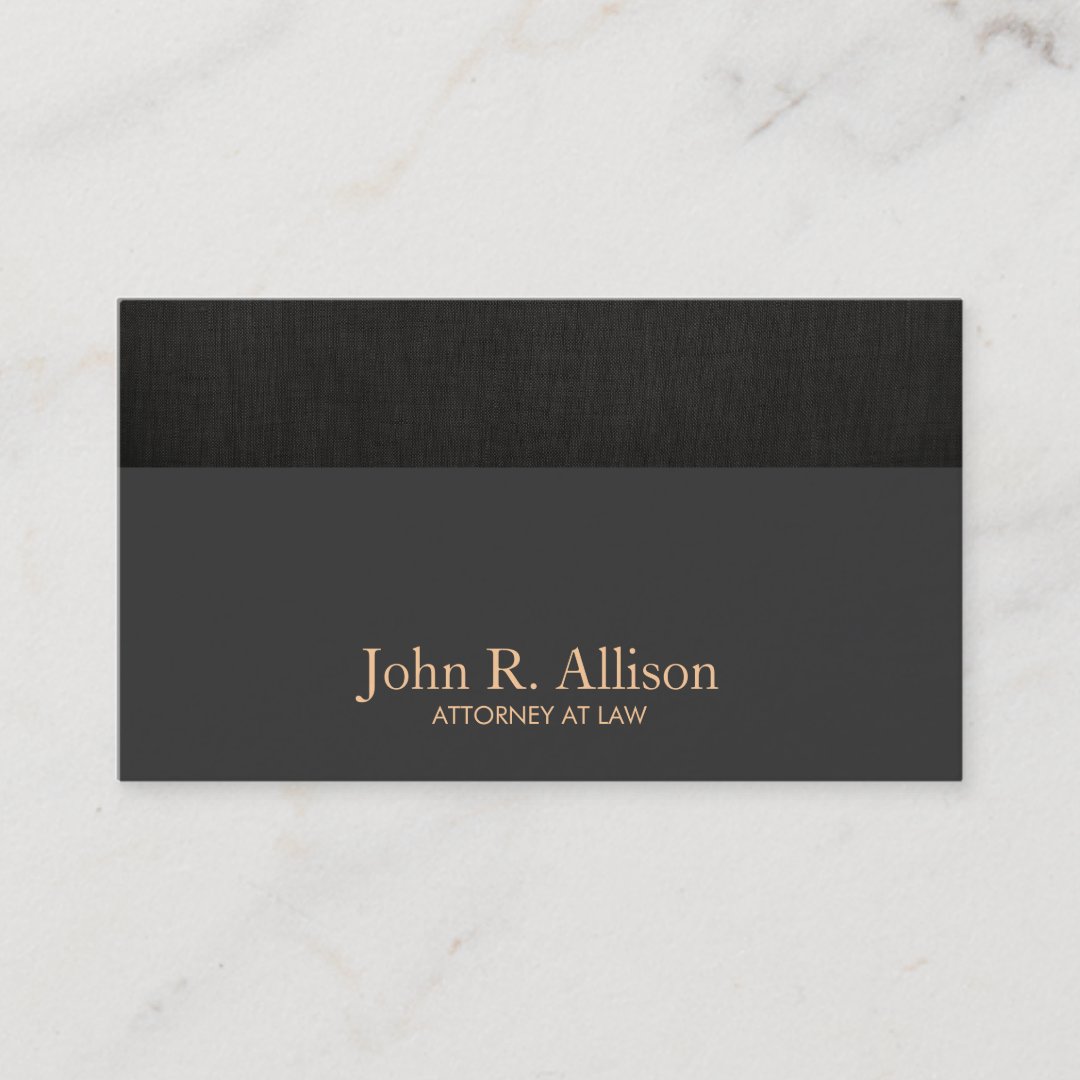 Attorney at Law Simple Classic Black Business Card | Zazzle