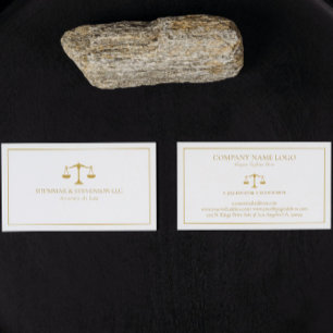 Attorney At Law-Simple Gold Justice Scale Business Card