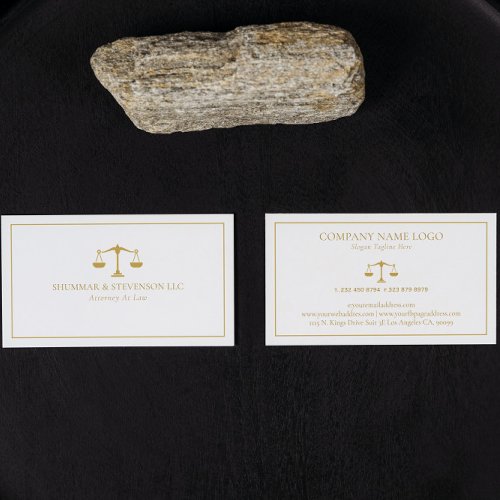 Attorney At Law_Simple Gold Justice Scale Business Card