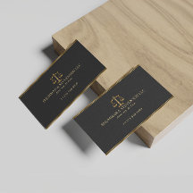 Attorney At Law-Simple Gold Scale & Border On Blac