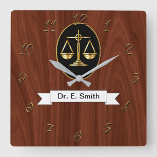 Attorney at law square wall clock