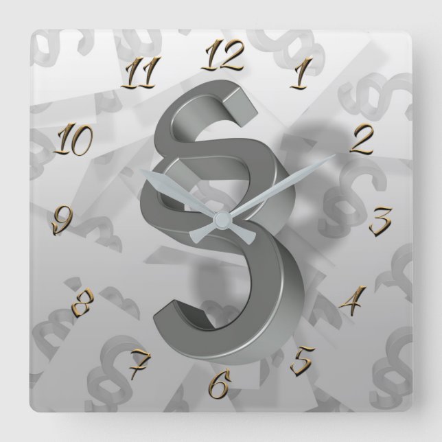 Attorney at law square wall clock (Front)