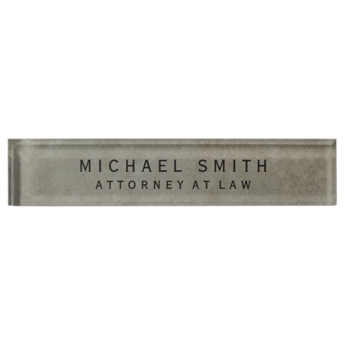 Attorney at Law Stone Design Simple Minimalist Desk Name Plate