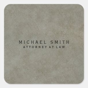 Attorney at Law Stone Design Simple Minimalist Square Sticker