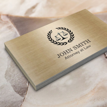 Attorney At Law Stylish Brushed Gold Business Card