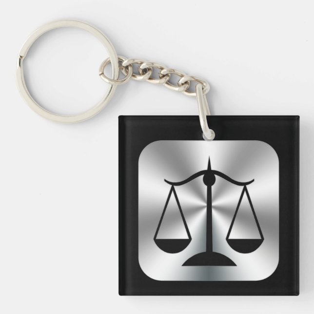 Attorney At Law Symbol Keychain (Front)