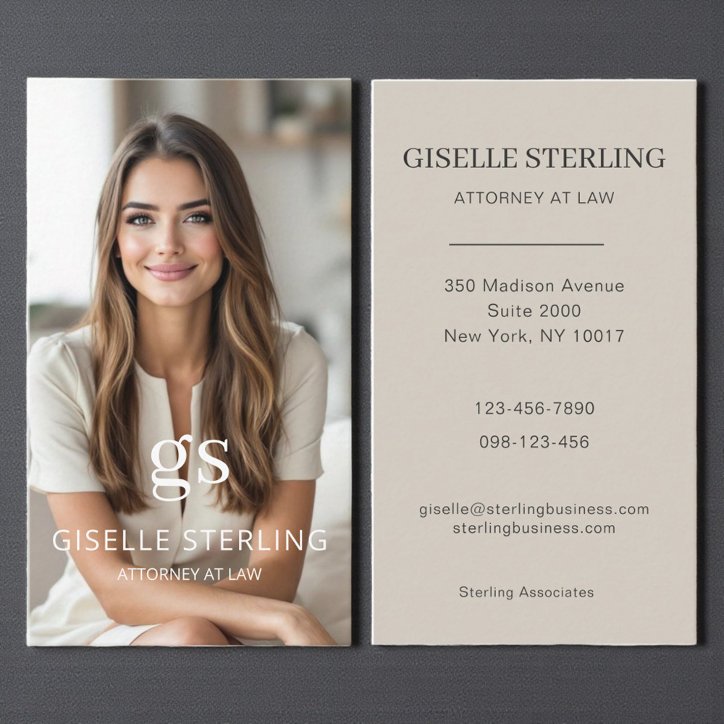 Attorney At Law Taupe Beige Photo Professional Business Card