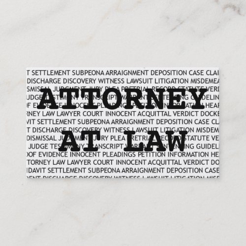 Attorney at Law Terms Business Card