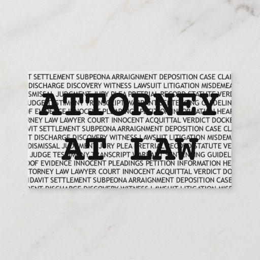 Customizable Attorney at Law Terms Business Card