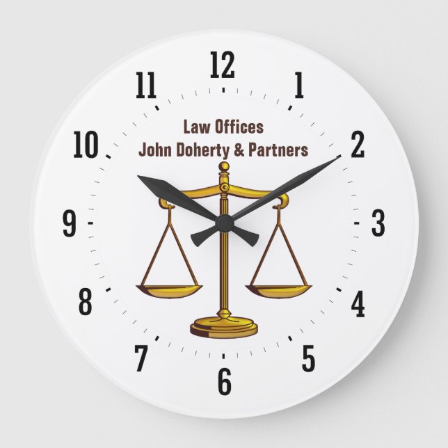 Attorney at Law | Time for Justice - Wall Clock (Front)