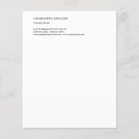 Attorney at Law Trendy Minimalist Elegant Simple (Front)