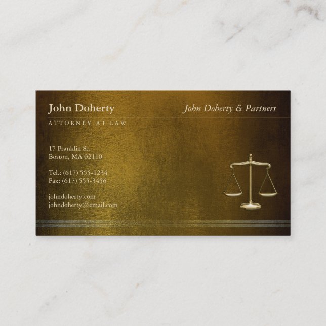 ATTORNEY AT LAW | Unique Business Card (Front)