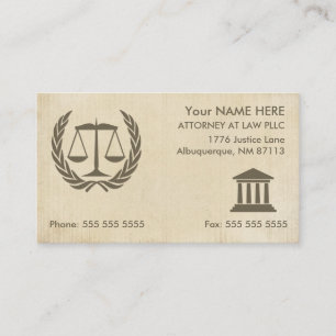 Attorney at Law Vintage Parchment Appointment Business Card