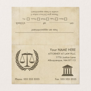 Attorney at Law Vintage Parchment Appointment Business Card