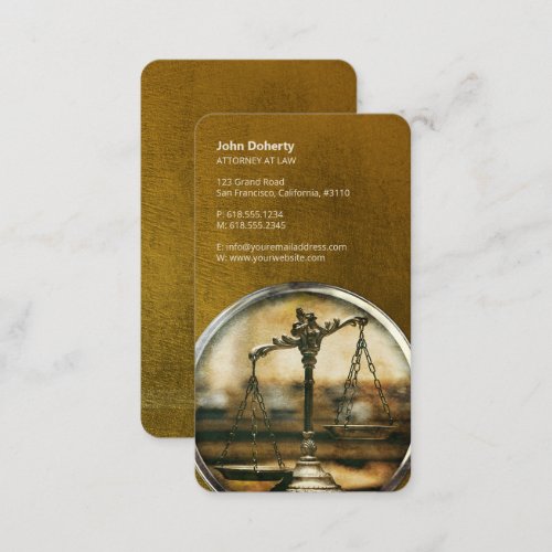 ATTORNEY AT LAW  Vintage Scales of Justice Busine Business Card