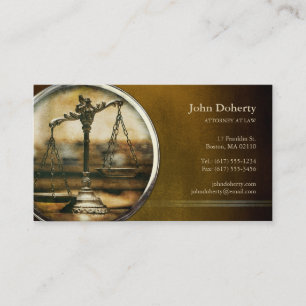 ATTORNEY AT LAW Vintage Scales of Justice Business Card