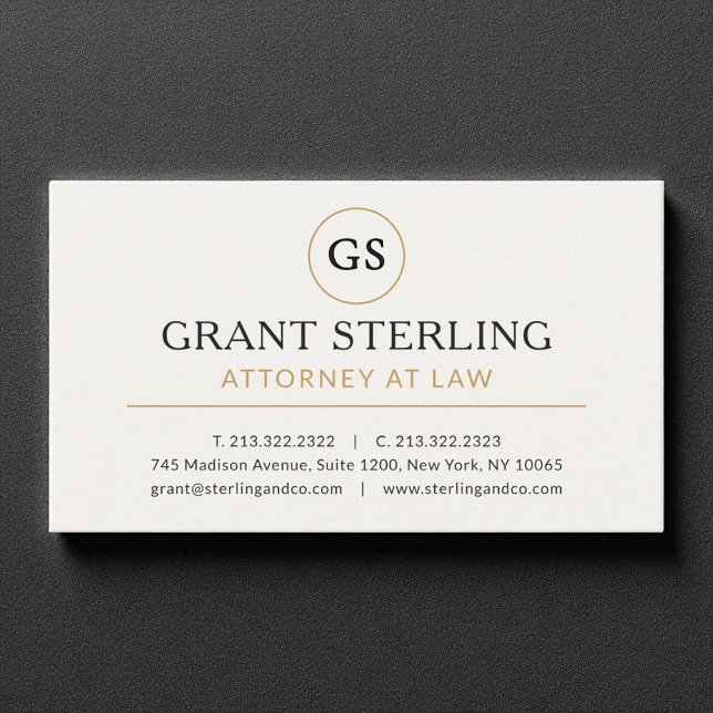 Attorney at Law White Gold Luxury Business Card (Creator Uploaded)