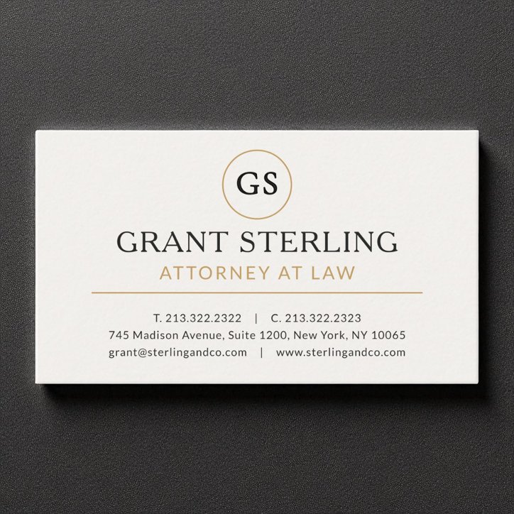 Attorney At Law White Gold Luxury Business Card